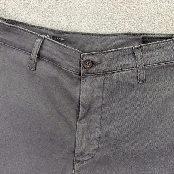 AG Adriano Goldschmied Mens 33x32 Kullen Slim Trouser Gray Chino Pants Italian - Picture 4 of 13